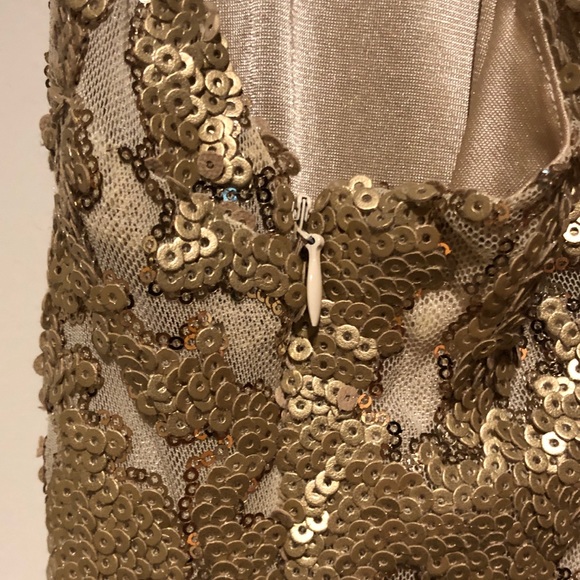Gold Sequin Racer Back Dress - Picture 8 of 10